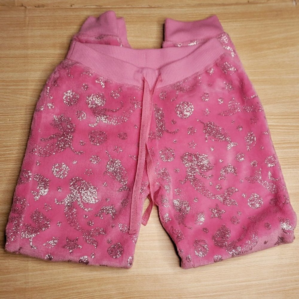 Justice Girls Pink Soft Fuzzy Mermaid Joggers 10